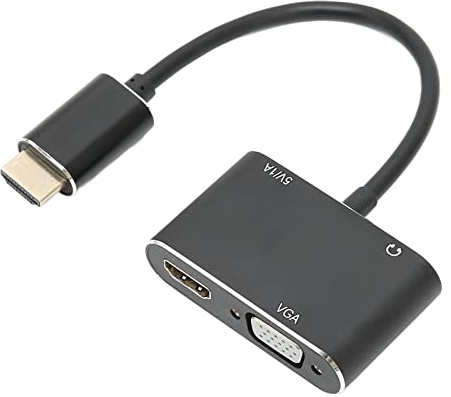 Dilwe HDMI to HDMI VGA Splitter Adapter 4K Supports Desktops, Laptops, PCs, Monitors, Projectors, for etc.