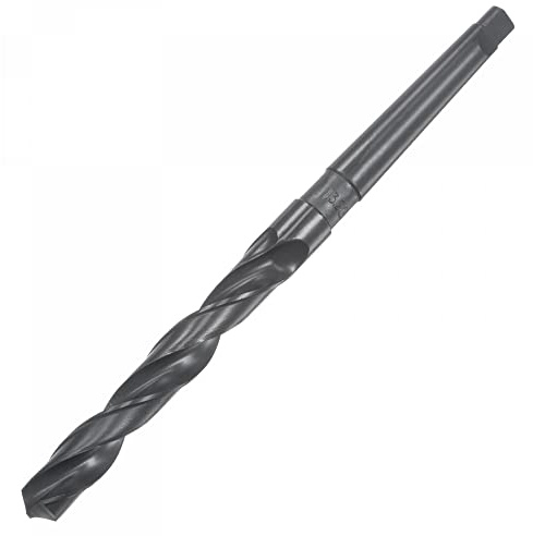 sourcing map Bohrer HSS Spiralbohrer 13.2mm Metallbohrer Stahlbohrer mit Morsekegelschaft 95mm Nutenlänge aus Schnellarbeitsstahl, schwarz oxidiert
