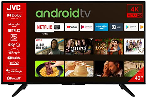 JVC LT-43VA3055 43 Zoll Fernseher / Android TV (4K Ultra HD, HDR Dolby Vision, Smart TV, Google Play Store, Triple-Tuner, Bluetooth)