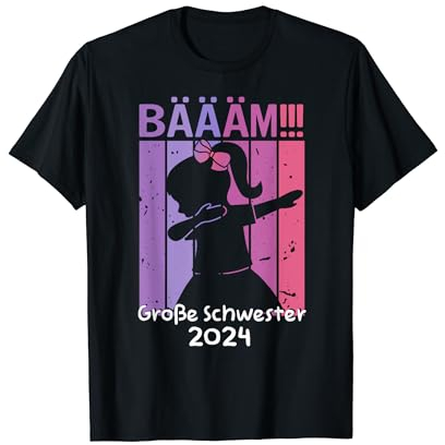 Mädchen Bääm Große Schwester 2024 Dab Schwangerschaft T-Shirt
