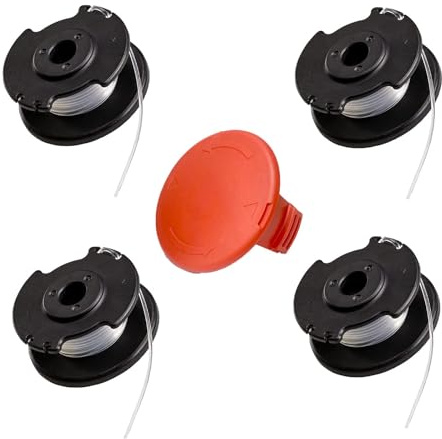Viilich 4 Stück Ersatzfadenspule,für Einhell Akku-Rasentrimmer GE-CT 18/28 Li,GE-CT 18/28 Li TC und GE-CT 18/260 Li,für Einhell Ersatzfadenspule TLE-03,Spulenabdeckung TLE-03-1(4 spule+1 abdeckung)