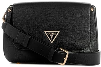 GUESS Borsa a tracolla da donna Meridian Flap Shoulder, Nero, taglia unica