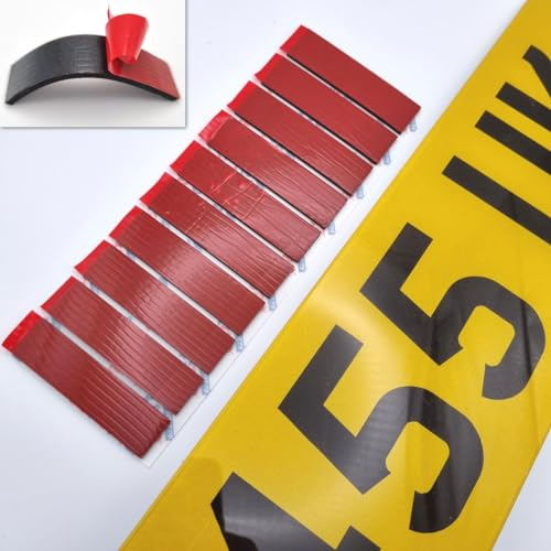 STASS XTRA-THICK Number Plate Sticky Pads, Heavy Duty, Extra Strong Double Sided Adhesive Pads for Vehicle Number Plates, Licence Plates, Car Registration, Mounting Tape (10 Strips, 3mm thick)