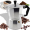 Retoo Cafetera italiana, cafetera italiana, cafetera de aluminio, hervidor de agua de 600 ml, para 12 tazas, jarra octogonal para cocinas de stufa a gas, color plateado