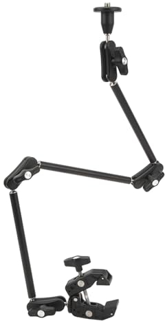 Bewinner Super Kamera Klemmhalterung, 31,5 Zoll Verstellbarer Beweglicher Reibungs Magic Arm, Verstellbarer Magic Arm Super Clamp mit 1/4-Zoll-3/8-Zoll Gewindeschraube, Kamerahalterung