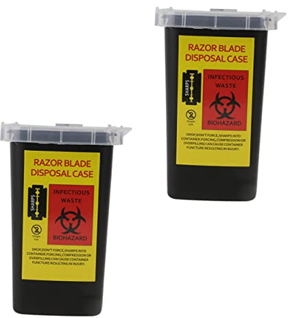 Angoily 2 Cajas Caja de almacenamiento de cuchillas contenedor de maquinilla de afeitar banco de almacenamiento de maquinillas de afeitar dispensador de cuchillas suministros de barbería