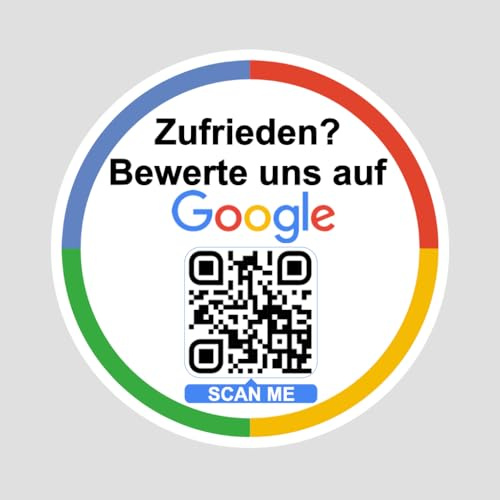 Social Media Aufkleber 4St mit QR Code Link für Firmen Unternehmen Marken Sticker personalisiert für Auto Bus Schaufenster Theke Marketing Werbung (Google Bewertung, 10cm 4Stück)