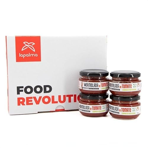 Mermelada de Tomate Artesanal de Cooperativa Granada La Palma - Producto Nacional de la Costa Tropical - Pack de 4 Frascos de 250g Cada Uno - Sabor Único y Natural