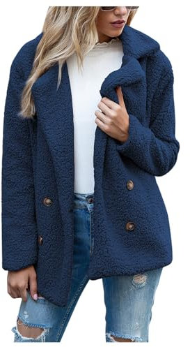 SCBFDI Manteau Femme Hiver Xl Manteau Femme Cintré Manteau Femme Rose Blouson Femme Ronde Veste Camel Femme Manteau de Grossesse Femme Hiver Trench Femme Mi Long Manteau Femme Chaud Bleu M