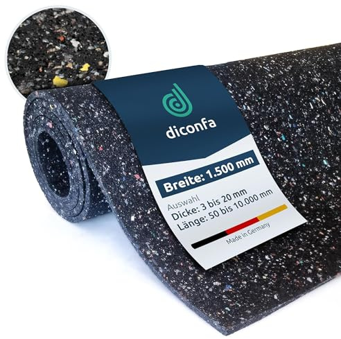 diconfa Bautenschutzmatte 1500mm 150cm 1,5m BREIT, 700mm LANG, 15mm STARK | Granulat GUMMIMATTE AUF MAß - 3 bis 20mm DICK - 0,1 bis 10m LANG - Weitere BREITEN: 0,1 bis 1,5m - Unterlage Auflage Gummi