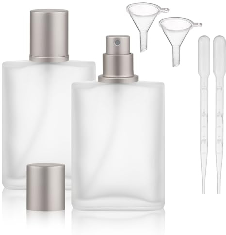 2x Parfümflaschen Leer 50 ml, Parfüm Flakon zum Befüllen, Parfümzerstäuber
