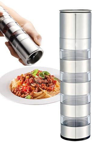 Travel Seasoning Kit | Kitchen Salt Pepper Mill,4-in-1 Salt and Pepper Grinder for Barbecuing Kitchen Car Camping RV Outdoors
