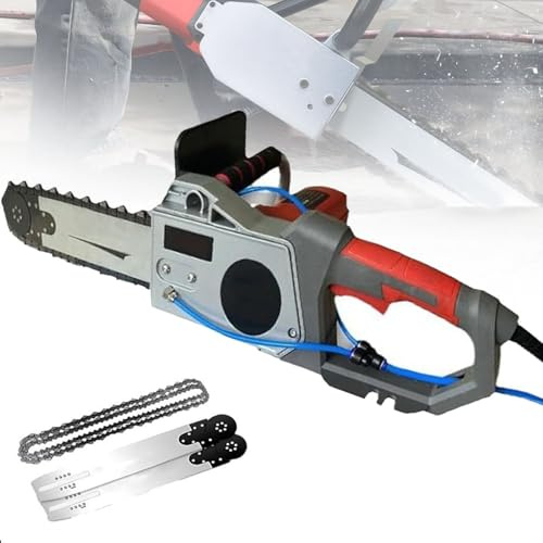Motosega elettrica per cemento con motore brushless, tagliamuri in cemento, potente motosega con due catene/barra guida, per cemento armato/muro in mattoni rossi/muro in cemento,CuttingDepth48cm