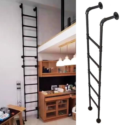 Wand-/Bodenleitern Für Den Dachboden, 4 Fuß 5 Fuß 6 Fuß 7 Fuß 8 Fuß Hohe Eingangs- Und Ausstiegsleiter, Fensterschachtleiter, Hochleistungs-Industrie-Dachbodentreppe Aus Eisen, Etagenbettleitern, Ein