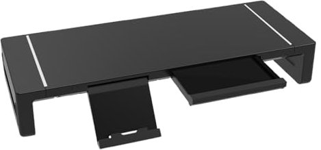 Rrlihjgu Skrivbordsskärmstativ, ergonomiskt datorstativ – med låda justerbar vikbar 20,47 höjare för TV skrivbord arbetsplats bord skrivare laptop