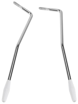 OSOLADY 2PCS Metal Electric Guitar Tremolo Arm with Chic White Tip Threaded Single Bar for Tremolo System Replacement Chrome Finish Easy Installation for Electric Guitars