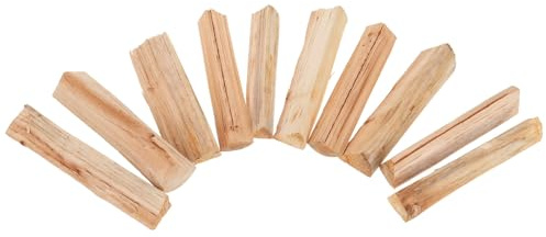 ROMISBABA 10 Pezzi Legna da Ardere in Legno Duro 22 Cm per Braciere e Forno Pizza, Ceppi Essiccati in Forno per Combustione Pulita, Accensione Rapida, per Cortile, Campeggio e Stufa a Legna