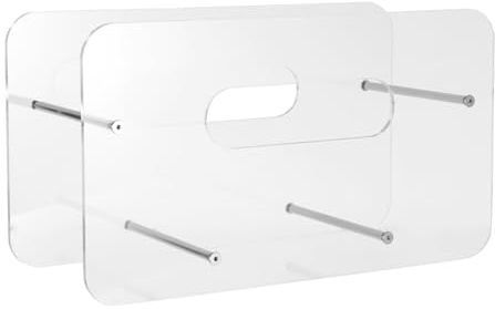 NUOBESTY Portapiatti Impilabile in Acrilico Trasparente per Piatti di Carta Rotondi e Quadrati 7-12 Pollici, Organizzatore da Banco per Cucina e Camper Supporto Porta Piatti per