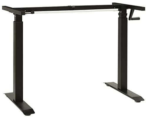 Ziaphsol Schreibtischgestell manuell höhenverstellbar mit Handkurbel aus pulverbeschichtetem Kohlenstoffstahl, 71-113 cm Höhe, Breite 102-160 cm, für 120-180 cm Tischplatte, ergonomisch für Büro