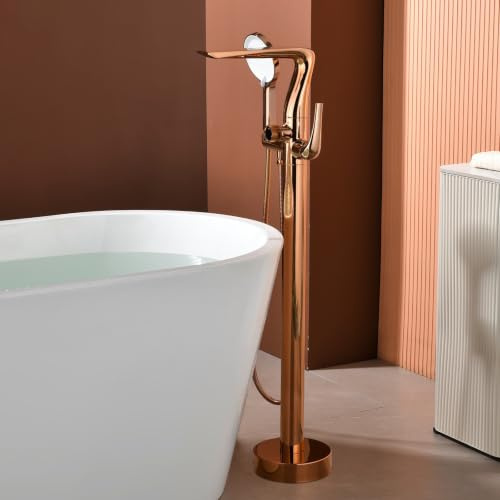Robinet Baignoire sur Pied Laiton Robinet sur Pied Baignoire Cascade-Or Rose