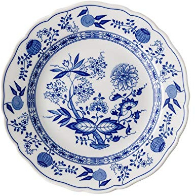 Hutschenreuther Blau Zwiebelmuster Speiseteller m. Fahne 25 cm