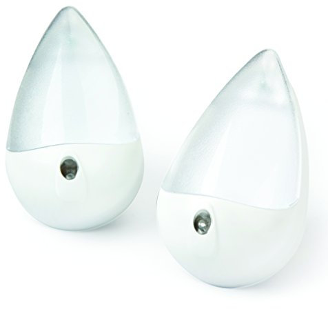 Masterplug Soft Glow LED Tear Drop Shaped Dusk to Dawn Lights, Set of Two, 92 x 54 mm