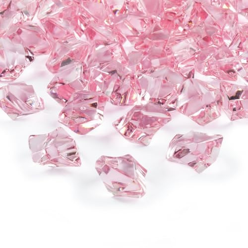 50 Kristall-Steine Rosa 25 mm - Eis Deko Streudeko Diamanten Tischdeko