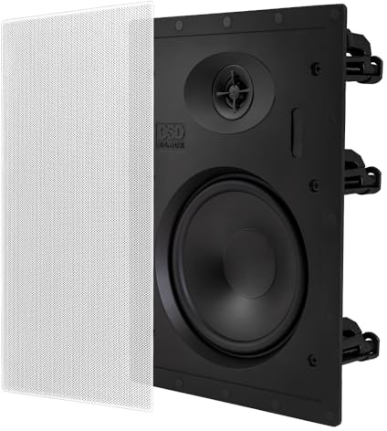 OSD Audio 6.5 in-Wall Speaker Pair - Audiophile-Grade, Slim Profile Design for Home Theater, Whole House Audio, and Stereo Setups, BK-T61