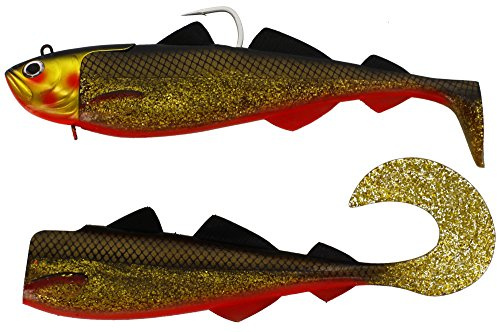 Westin Crazy Daisy 18cm 180g - Gummiköder zum Meeresangeln, Gummifisch für Dorsche & Heilbutts, Meeresköder zum Pilken & Jiggen, Farbe:Fancy Cola Cacao
