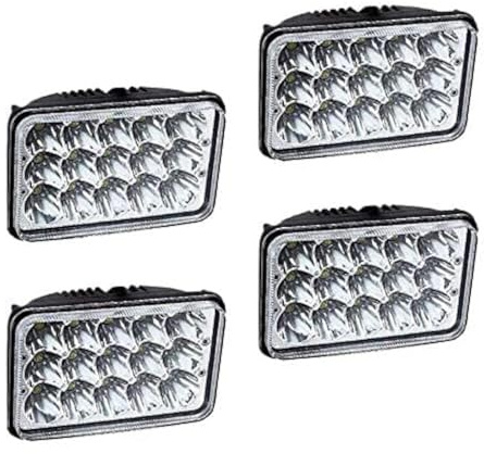AMUNIESUN DOT Approved LED Headlights 4x6 Sealed Beam Housing Bulb for For Chevrolet Kodiak C4500 C5500 2003-2009 H4656 H4 Conversion High Low Dual Beam Fog Main Lights 4PCS