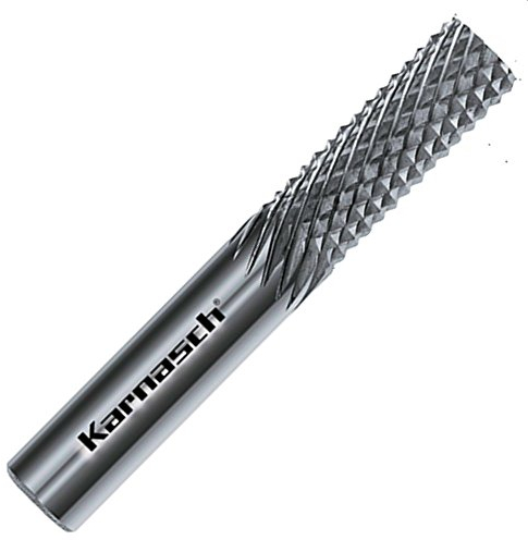 Hauptversand24 VHM Frässtift Zapfenfräser Rotationsfräser Fräser mit Bohrspitze 135° für Kunststoffe GFK CFK MMC Carbon Ø=6 / l2=25 / d2=6 / l1=75mm