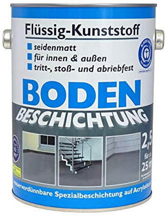 Wilckens Flüssigkunststoff Innen & Außen 2,5L RAL 7001 Silbergrau 25m² - Schutzschicht für Boden & Wand- Betonfarbe Wasserfest - Bodenbeschichtung Terrasse, Werkstatt, Keller - Flüssig PVC