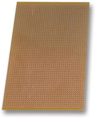 Leiterplatte, Prototyp-Platte, 100 x 160, 1F, Plattenmaterial Epoxidglas-Verbundwerkstoff, Plattenstärke 1,57 mm, Plattentyp Matrix-Platte, Außenhöhe 100 mm, Außenbreite 160 mm, Lochdurchmesser 1 mm,