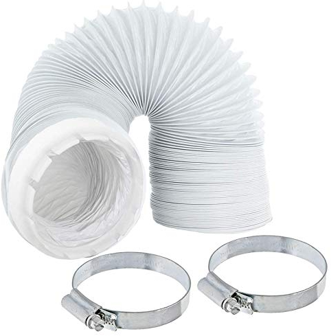 SPARES2GO Tuyau d'évacuation de 4 m + adaptateur compatible avec sèche-linge Whirlpool 2 colliers de serrage