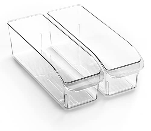 BINO | Plastic Storage Bins, Small | THE CURVE COLLECTION | Multi-Use Organizer Bins | Storage Containers Kitchen, Pantry and Home Organization | Fridge Organizers | Pantry Organization and Storage