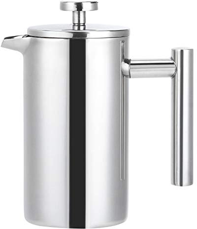 Prensa de café, cafetera de acero inoxidable de 350 ml, cafetera de prensa francesa con doble aislamiento, cafetera de viaje para viajes a casa