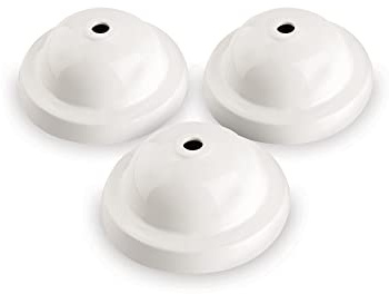 Amarcords - 3 Rosoni in porcellana per lampade a sospensione coprifili in ceramica a cupola colore BIANCO