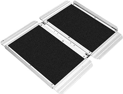 BBZY Tragbare klappbare extra breite Rollstuhlrampe aus Aluminium mit Rutschfester Oberfläche Schwellenrampe für Treppen zu Hause mit Einer Kapazität von 661 lb