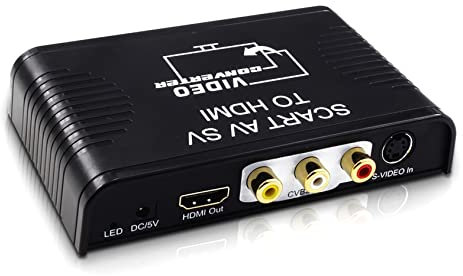 Scart to HDMI Converter, Scart+AV+CVBS to hdmi 3 in 1 converter, AVSV converter, 1080P HD Mini Composite Video+Audio Converter, Support for TV/PC/PS3/STB/Xbox VHS/VCR/Blue-Ray DVD Players (3in1)