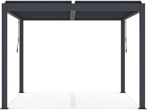 Pergola bioclimatique avec LED en Aluminium Windsor Premium 3 x 3 - Gris
