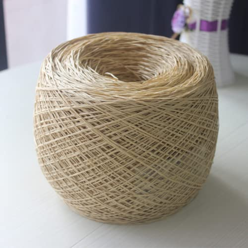 MOLUO 250 g dünnes Raffia-Garn, Papier, Gras, Baumwolle zum Stricken und Häkeln, handgefertigt, DIY, Strohhut, Tasche, Hausschuhe, Webart, runder Faden, Sommer
