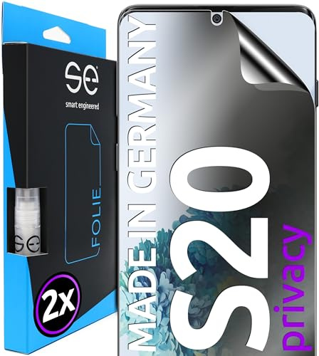2x se® 3D SCHUTZFOLIE Privacy für Samsung Galaxy S20,Blickschutz, 100% Fingerabdruck & FaceID kompatibel, einfache blasenfreie Installation, Ultra-Klar, Stoß-Kratzfest, aus Deutschland