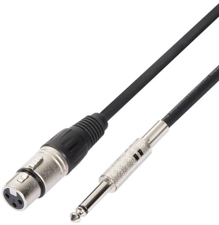 Generico Corel cavo microfonico, cavo XLR con Jack 6.35 mm Mono, cavo per microfono con protezione, 10 metri