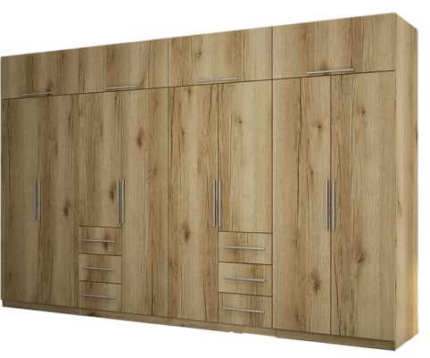 e-Meblast Kleiderschrank 360x220cm Schubladen Ankleidezimmer Schlafzimmer | Kleiderstange, Ablagen, Geräumiger praktischer Schrank, Schubladen, Ankleidezimmer, Schlafzimmer