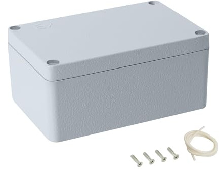 LeMotech Electrical Box, Aluminum Alloy Metal Junction Box, IP67 Waterproof Dustproof Project Box, Outdoor Universal Enclosure, Grey 4.7x3.1x2.1in (120x80x55mm)