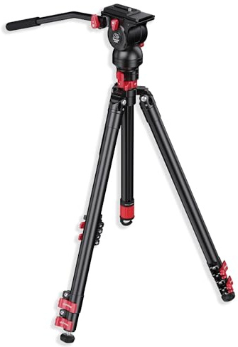 IFOOTAGE Gazelle Trépied TA6S Uprise + Komodo K5S 65/165cm Trépied en Alliage d'aluminium avec tête Fluide en Aluminium pour caméscope Reflex numérique Canon Nikon Sony