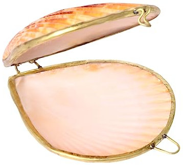 PACKOVE Muschel Schmuckschatulle Muschelornamente Perlenohrringe für Frauen Hochzeitsdekorationen Kleinigkeiten-Organizer Aufbewahrungsbehälter Schalenform Schmuckstücke Geschenktasche
