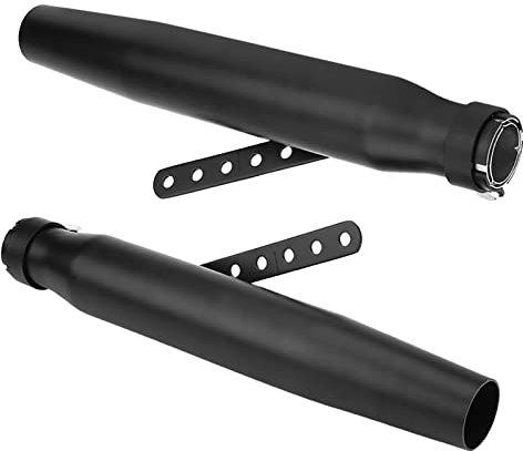 Tubo Marmitta di Scarico Moto Nero Scarico Stile retrò più Liscio per la Maggior Parte dei Modelli di Motociclette con Diametro 39-46mm (vernice spray nera)