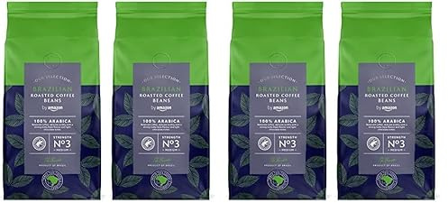 by Amazon Our Selection Brazilian Coffee Beans, Medium Roast, 1 Kg (4 Packs of 500g)