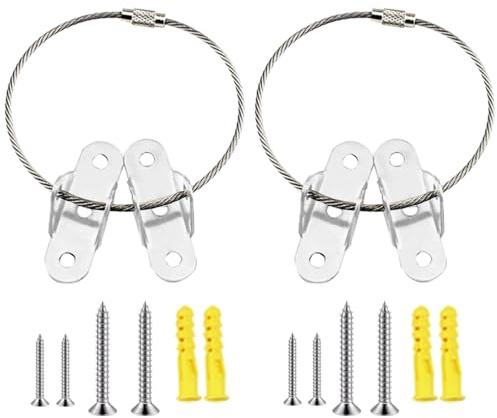 2 Stück Möbel Kippsicherung, Anti-Kipp Kippschutz Möbel Wandanker Wandbefestigung für Schrank, Garderobe, Schubladen, Kommode, Bücherregal (Stahldraht mit Weiß)